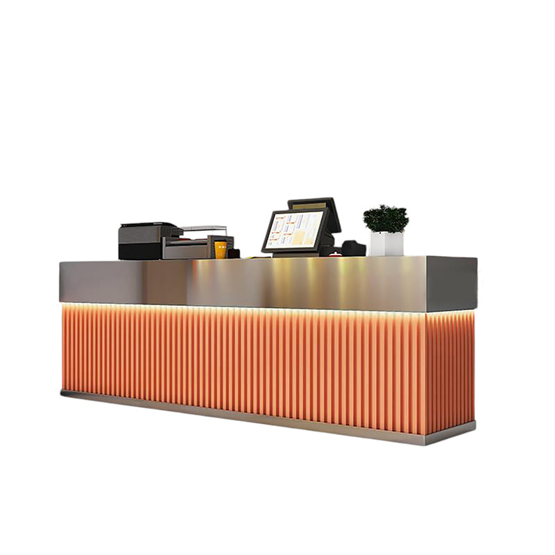 BDLFurniture Stainless Steel Cafe Bar Counter Restaurant Milk Tea Cashier Desk No Assembly