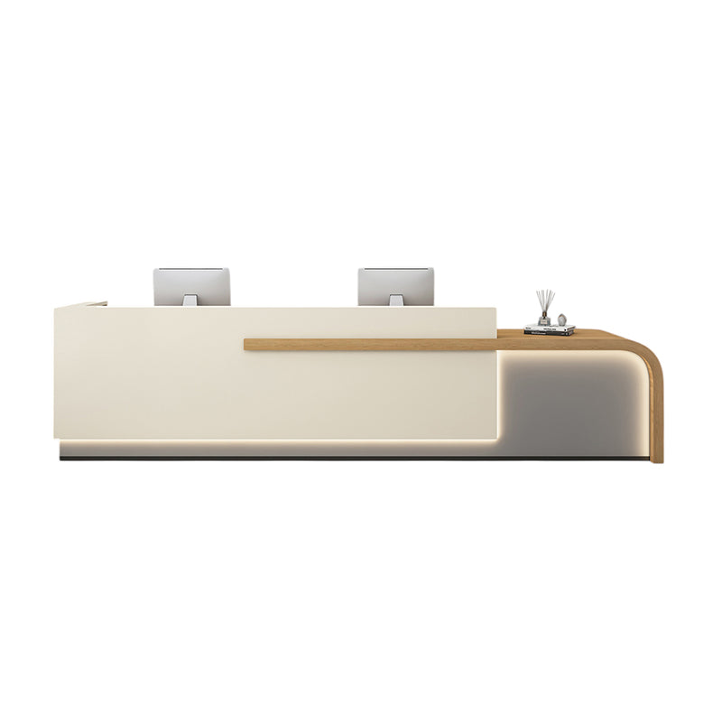 BDLFurniture Modern Gloss Reception Desk Hotel Lobby Commercial Cashier Desk Custom Logo