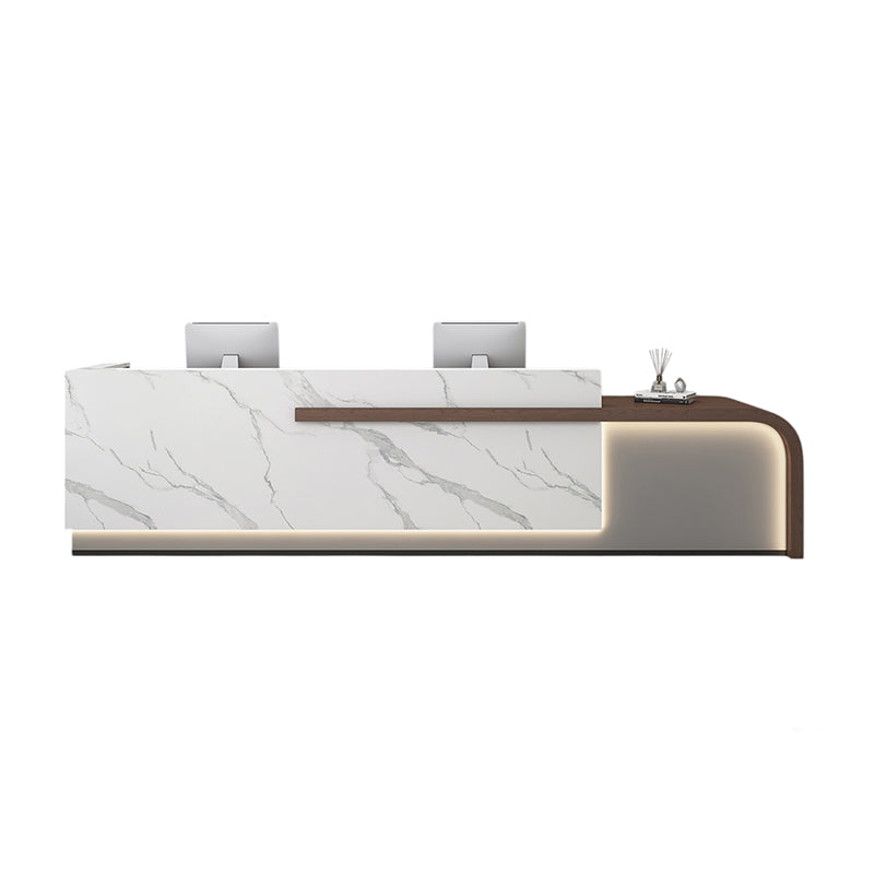BDLFurniture Modern Gloss Reception Desk Hotel Lobby Commercial Cashier Desk Custom Logo