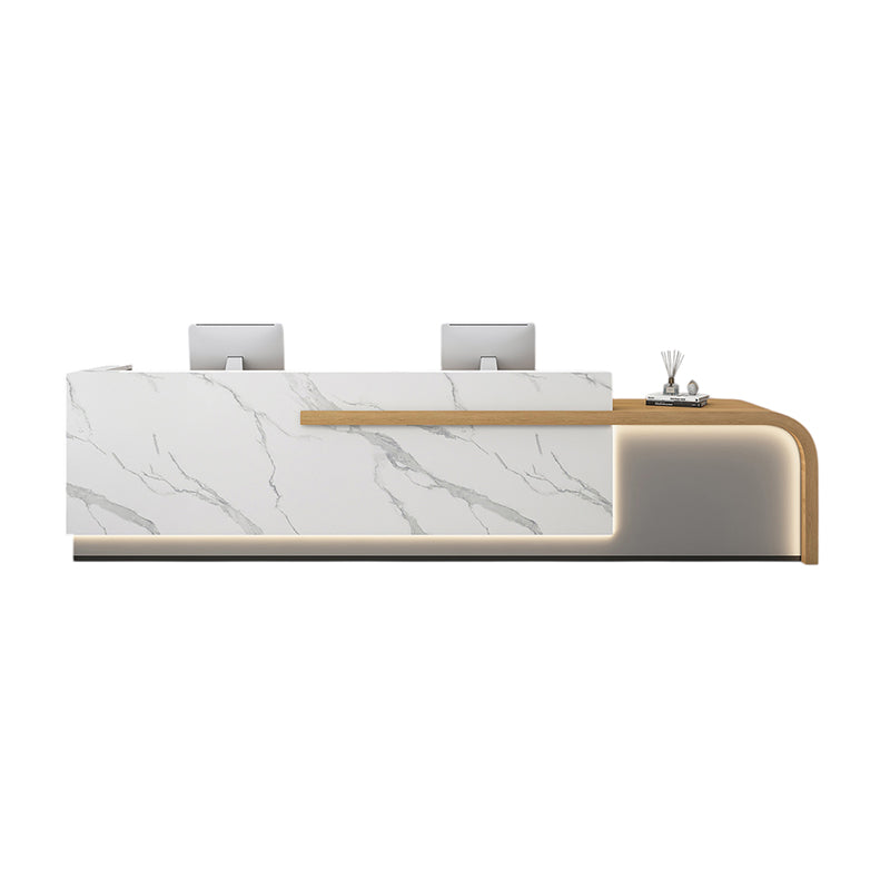 BDLFurniture Modern Gloss Reception Desk Hotel Lobby Commercial Cashier Desk Custom Logo
