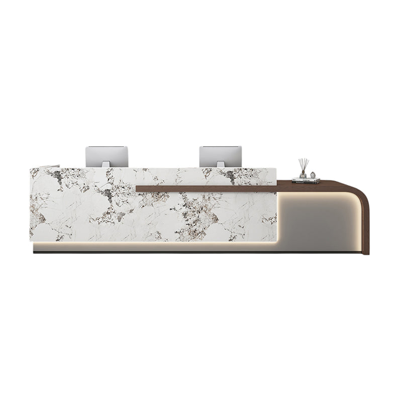 BDLFurniture Modern Gloss Reception Desk Hotel Lobby Commercial Cashier Desk Custom Logo