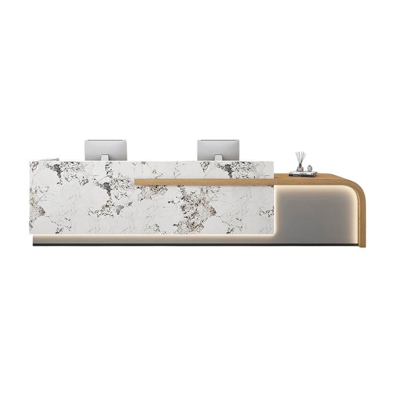 BDLFurniture Modern Gloss Reception Desk Hotel Lobby Commercial Cashier Desk Custom Logo