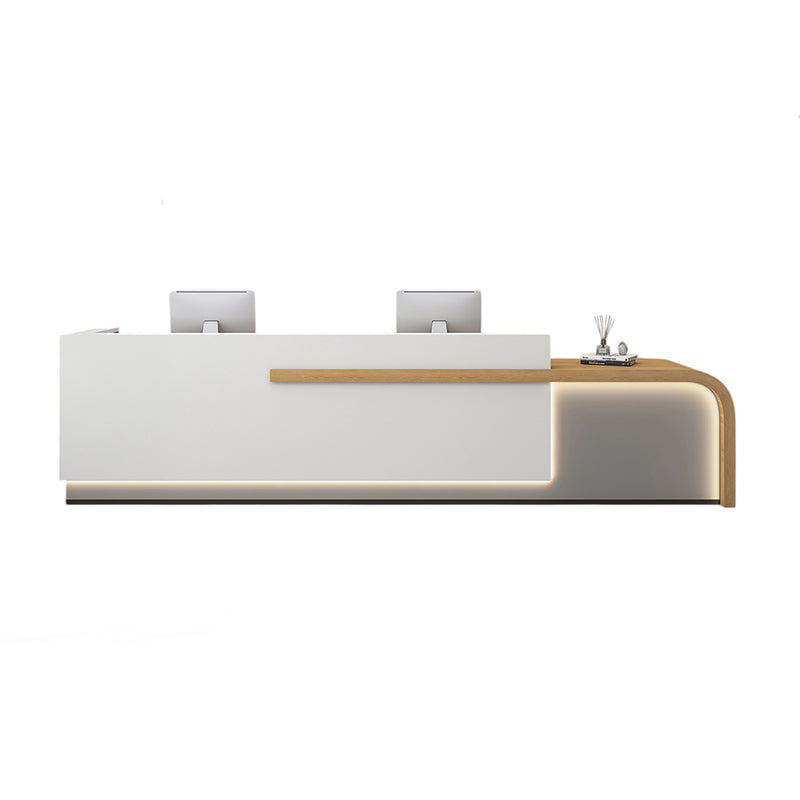 BDLFurniture Modern Gloss Reception Desk Hotel Lobby Commercial Cashier Desk Custom Logo