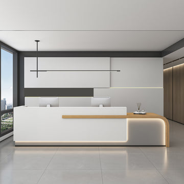 BDLFurniture Modern Gloss Reception Desk Hotel Lobby Commercial Cashier Desk Custom Logo