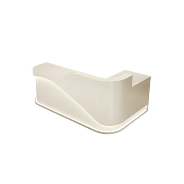 BDLFurniture L Shaped Curved Reception Desk Salon Boutique Cashier Counter Fully Custom