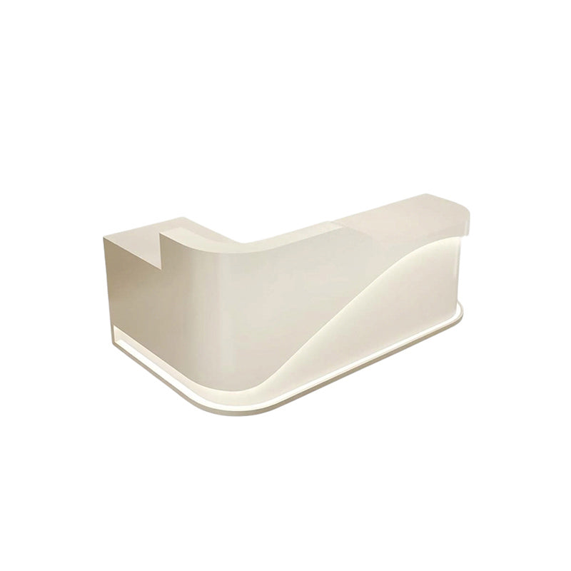 BDLFurniture L Shaped Curved Reception Desk Salon Boutique Cashier Counter Fully Custom