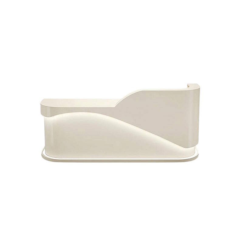 BDLFurniture L Shaped Curved Reception Desk Salon Boutique Cashier Counter Fully Custom