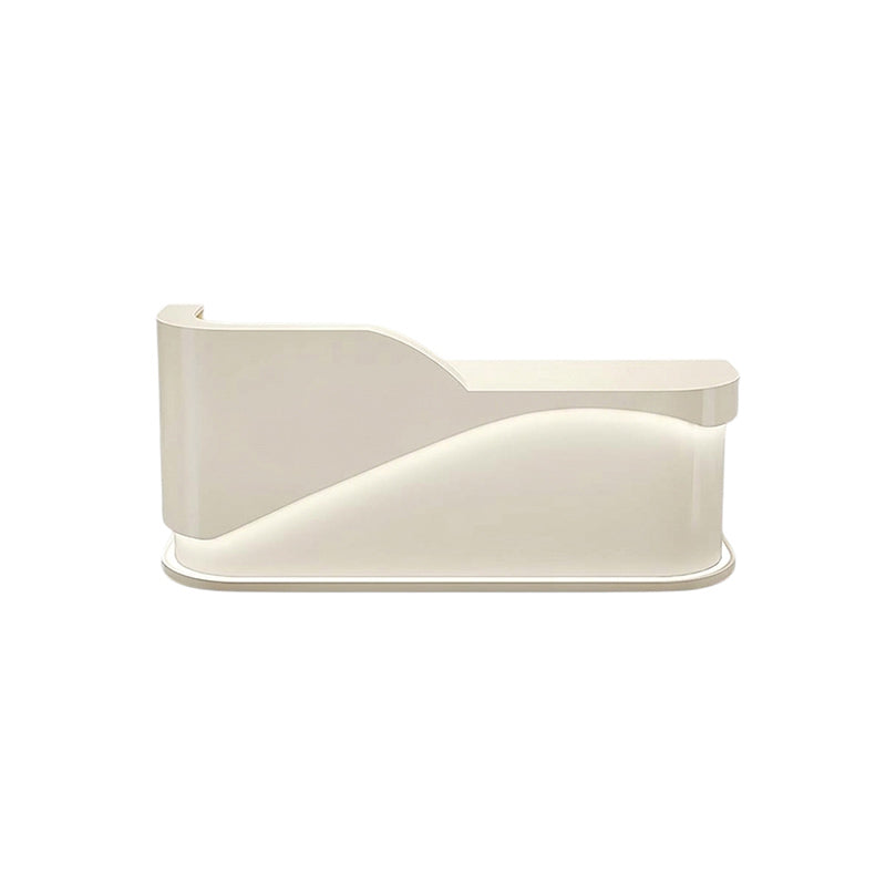BDLFurniture L Shaped Curved Reception Desk Salon Boutique Cashier Counter Fully Custom