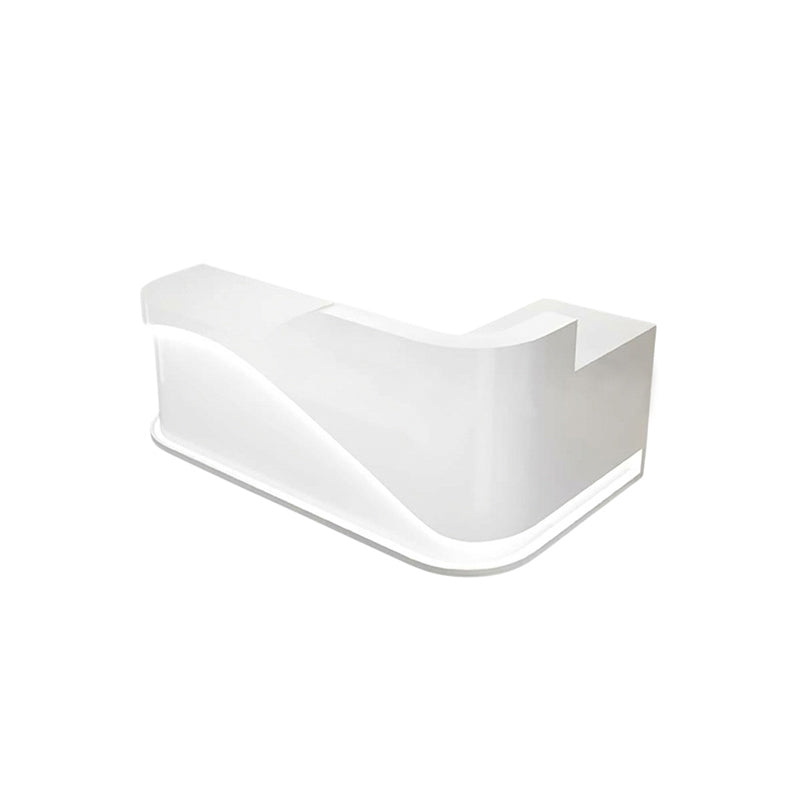BDLFurniture L Shaped Curved Reception Desk Salon Boutique Cashier Counter Fully Custom
