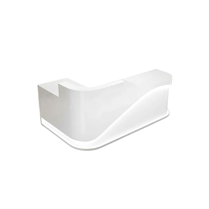 BDLFurniture L Shaped Curved Reception Desk Salon Boutique Cashier Counter Fully Custom