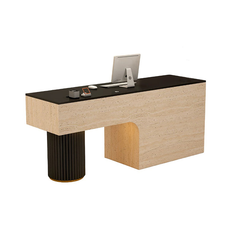 BDLFurniture Modern Reception Desk with LED Light Steel Frame Cashier Counter 80-240cm & Reception Counter