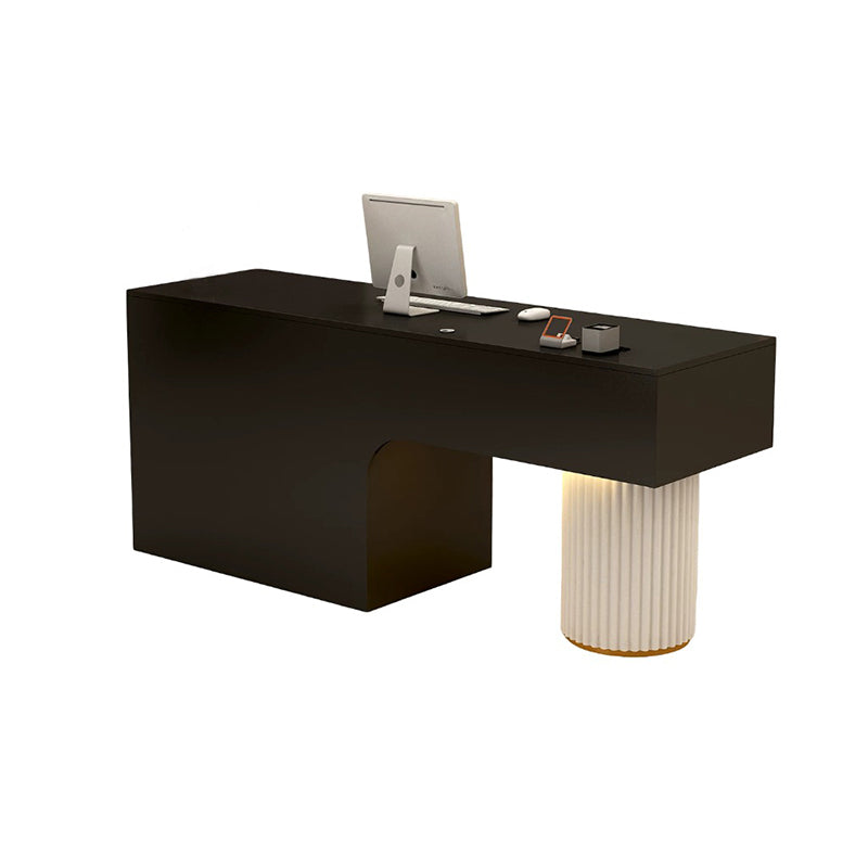BDLFurniture Modern Reception Desk with LED Light Steel Frame Cashier Counter 80-240cm & Reception Counter