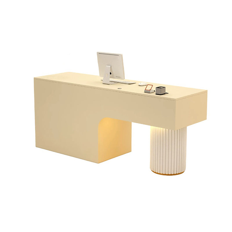 BDLFurniture Modern Reception Desk with LED Light Steel Frame Cashier Counter 80-240cm & Reception Counter