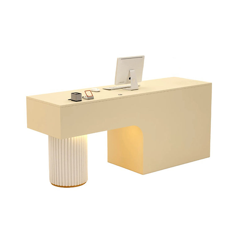 BDLFurniture Modern Reception Desk with LED Light Steel Frame Cashier Counter 80-240cm & Reception Counter