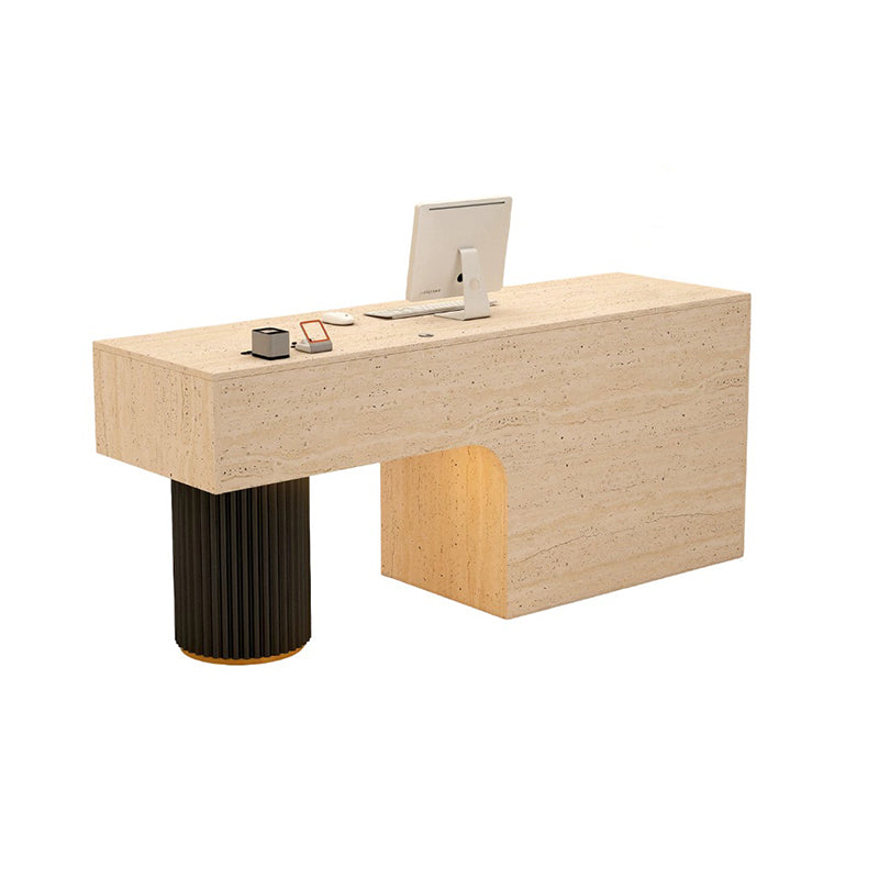 BDLFurniture Modern Reception Desk with LED Light Steel Frame Cashier Counter 80-240cm & Reception Counter