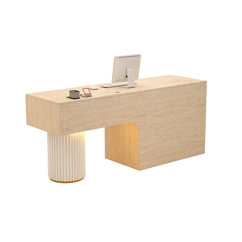 BDLFurniture Modern Reception Desk with LED Light Steel Frame Cashier Counter 80-240cm & Reception Counter