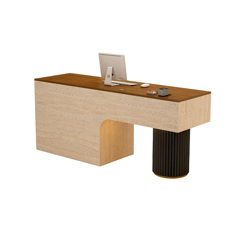 BDLFurniture Modern Reception Desk with LED Light Steel Frame Cashier Counter 80-240cm & Reception Counter