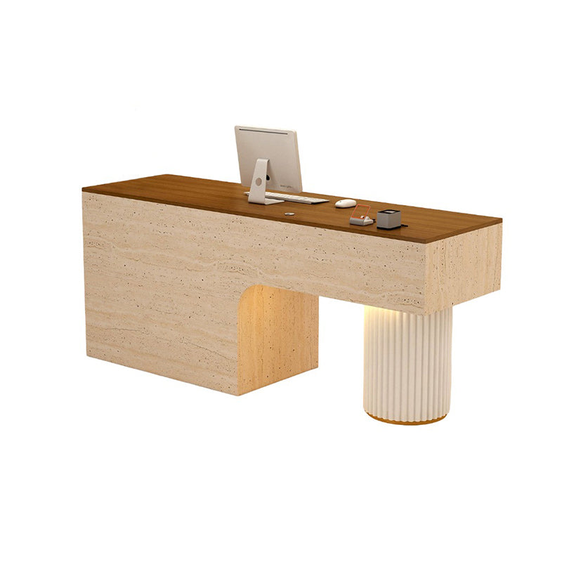 BDLFurniture Modern Reception Desk with LED Light Steel Frame Cashier Counter 80-240cm & Reception Counter