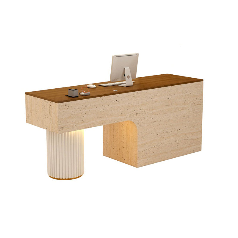 BDLFurniture Modern Reception Desk with LED Light Steel Frame Cashier Counter 80-240cm & Reception Counter