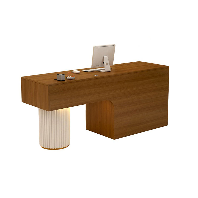 BDLFurniture Modern Reception Desk with LED Light Steel Frame Cashier Counter 80-240cm & Reception Counter