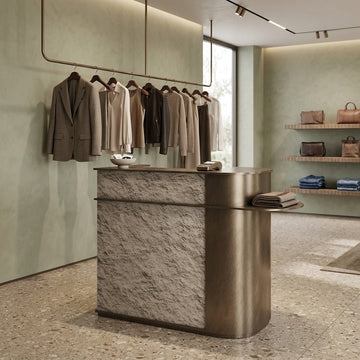Stainless Steel Reception Desk Wide Counter Top Locked Drawers Salon Bar Desk