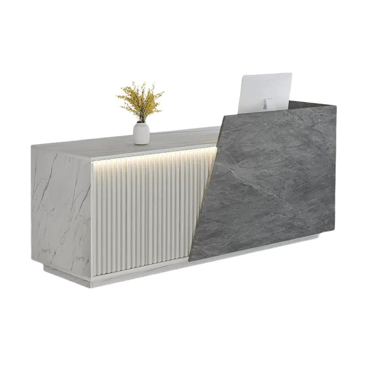 BDLFurniture Custom Retail Reception Desk with Free Logo LED Light & Lockable Drawer 110-400cm