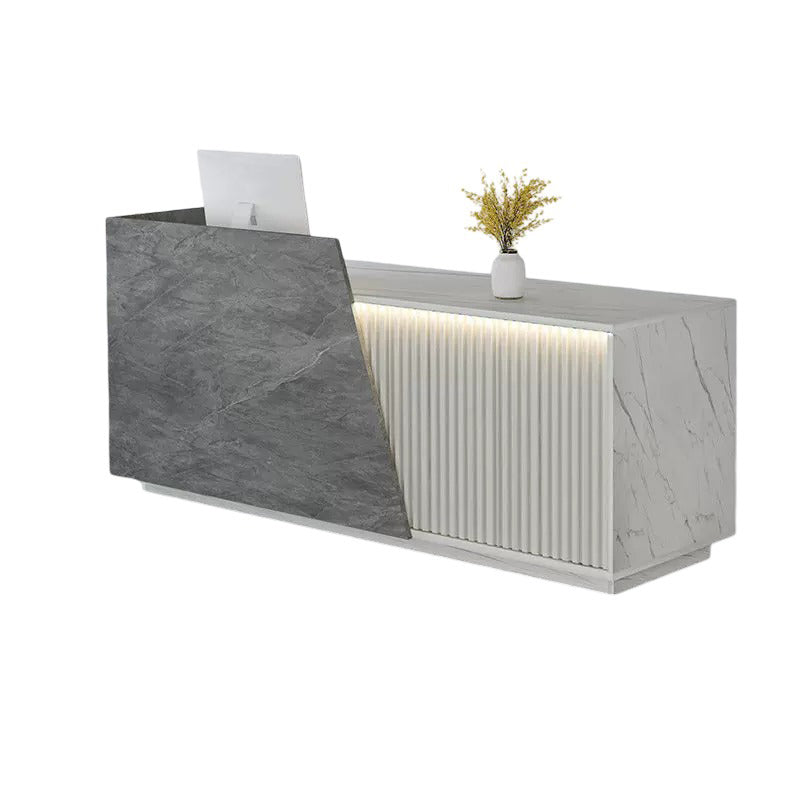 BDLFurniture Custom Retail Reception Desk with Free Logo LED Light & Lockable Drawer 110-400cm