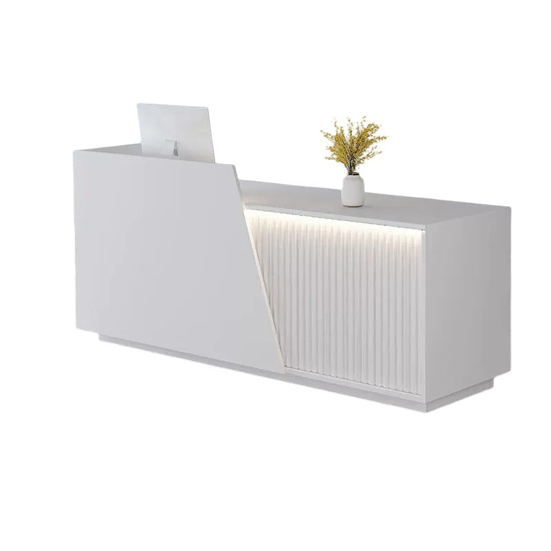 BDLFurniture Custom Retail Reception Desk with Free Logo LED Light & Lockable Drawer 110-400cm