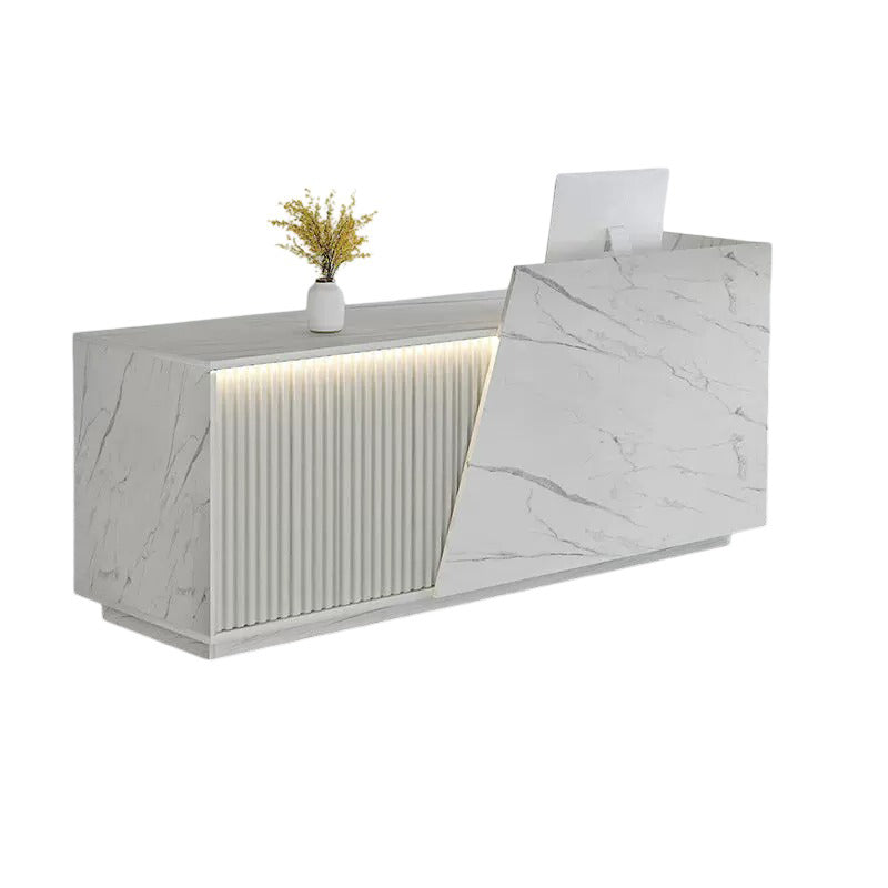 BDLFurniture Custom Retail Reception Desk with Free Logo LED Light & Lockable Drawer 110-400cm