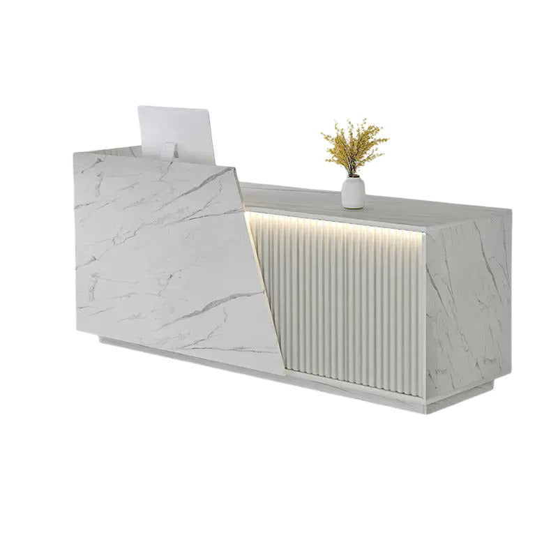 BDLFurniture Custom Retail Reception Desk with Free Logo LED Light & Lockable Drawer 110-400cm