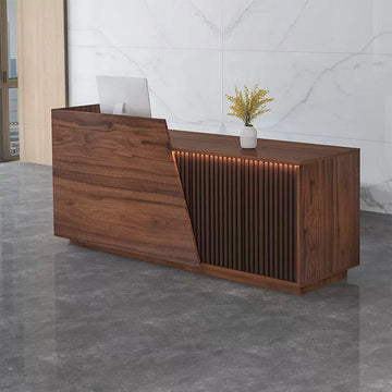 BDLFurniture Custom Retail Reception Desk with Free Logo LED Light & Lockable Drawer 110-400cm