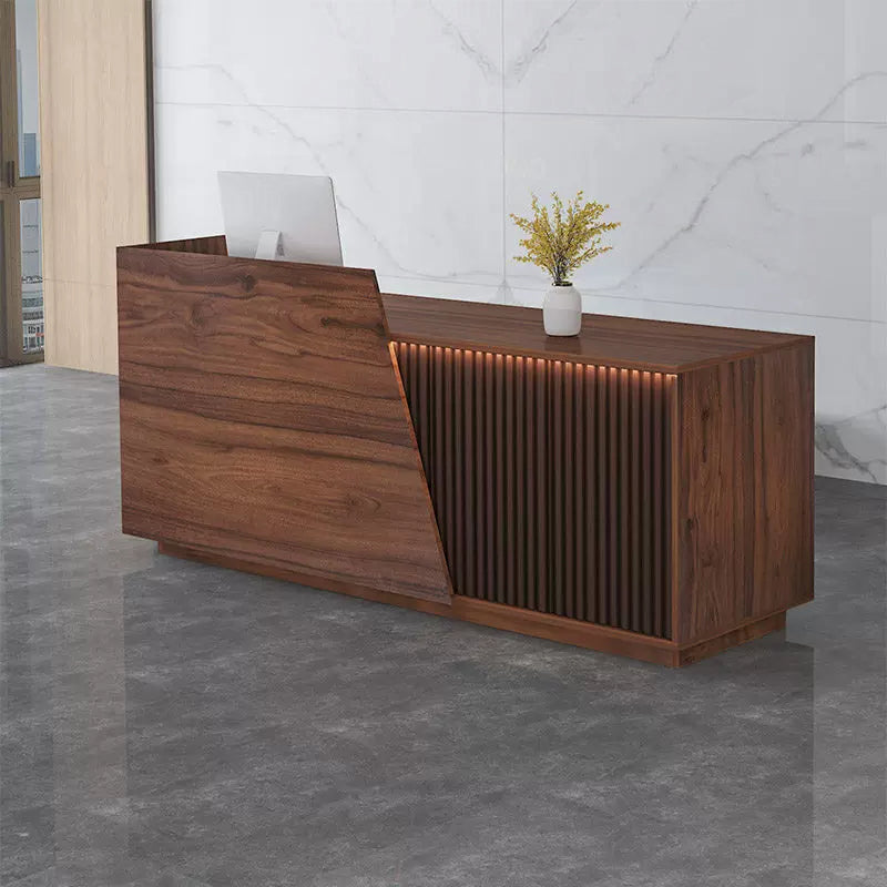 BDLFurniture Custom Retail Reception Desk with Free Logo LED Light & Lockable Drawer 110-400cm