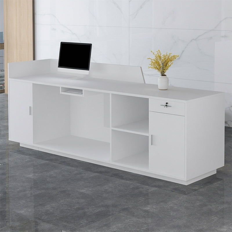 BDLFurniture Custom Retail Reception Desk with Free Logo LED Light & Lockable Drawer 110-400cm
