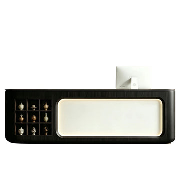 Mid Century Modern Reception Desk Luxury Salon Counter Cafe Premium Service Bar