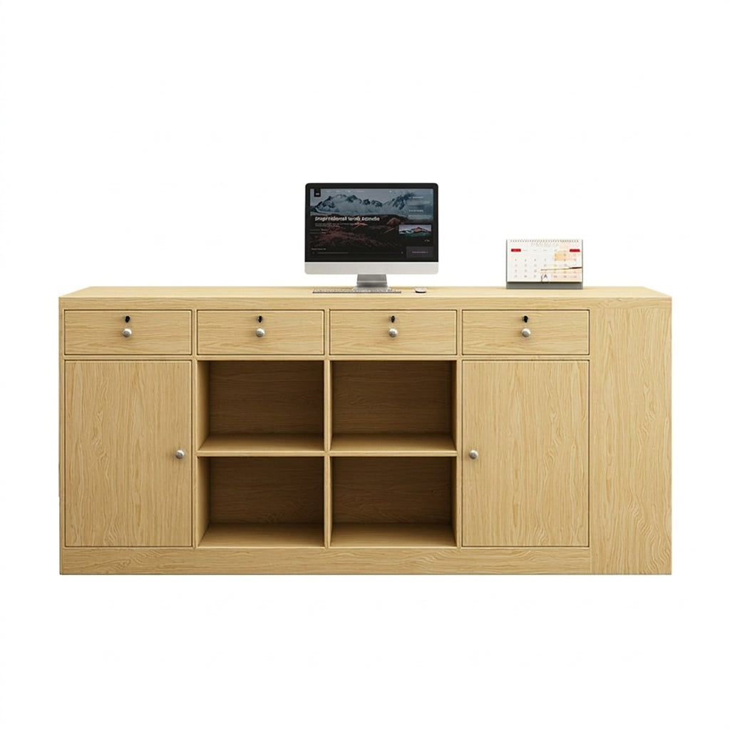 Boutique Countertop Reception Desk Ample Storage Salon Service Desk 100-220cm