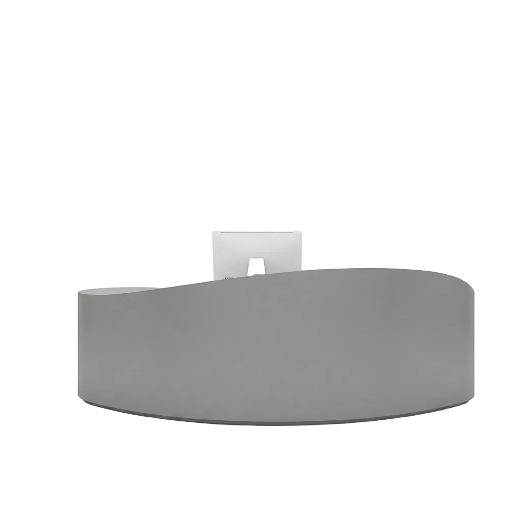 Curved High Gloss Reception Desk Lacquered Salon Counter Boutique Bar 100-400cm