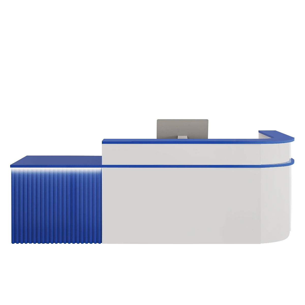 （In Stock Now）L-Shaped Curved Reception Desk: Multi-Purpose Counter for Salons & Offices