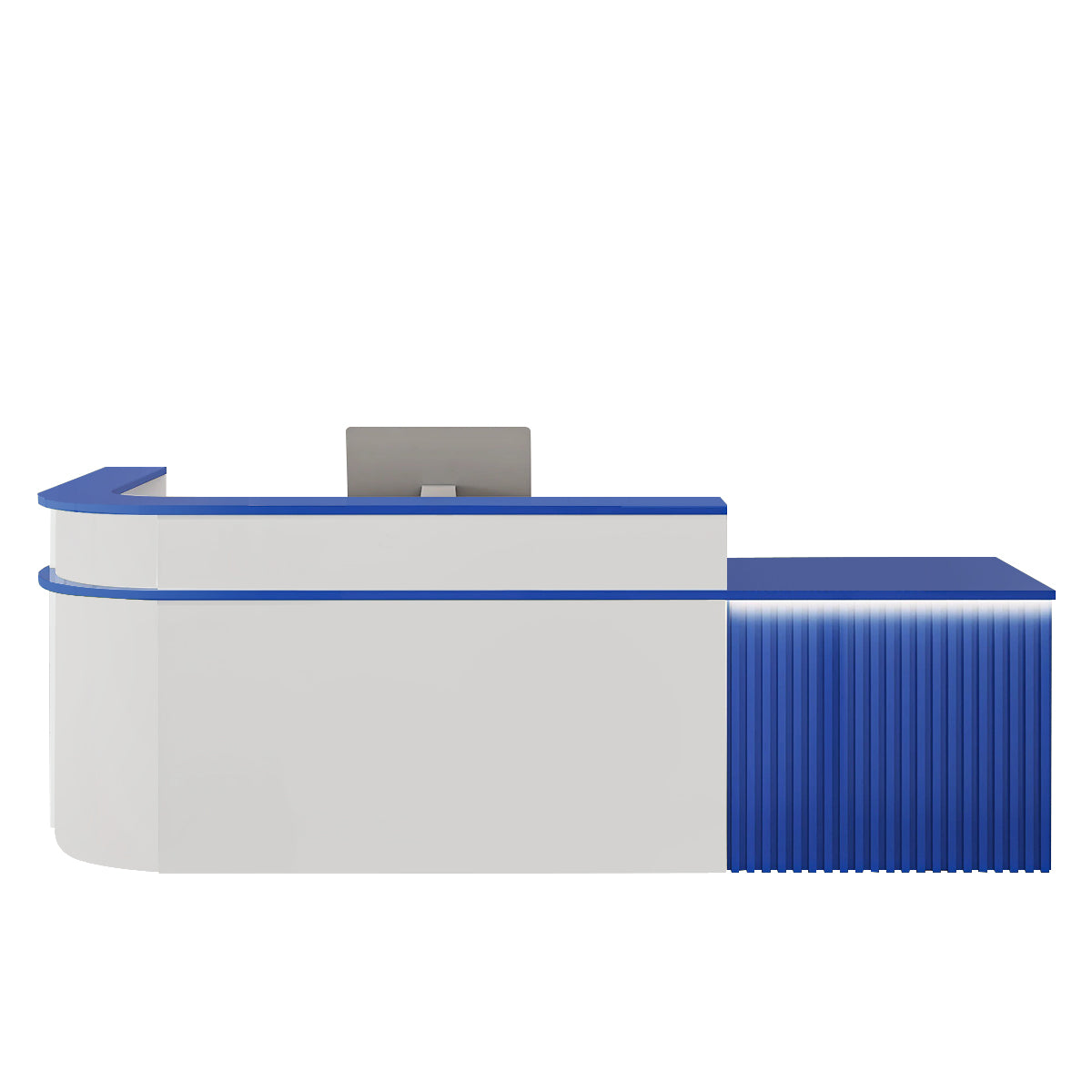 （In Stock Now）L-Shaped Curved Reception Desk: Multi-Purpose Counter for Salons & Offices