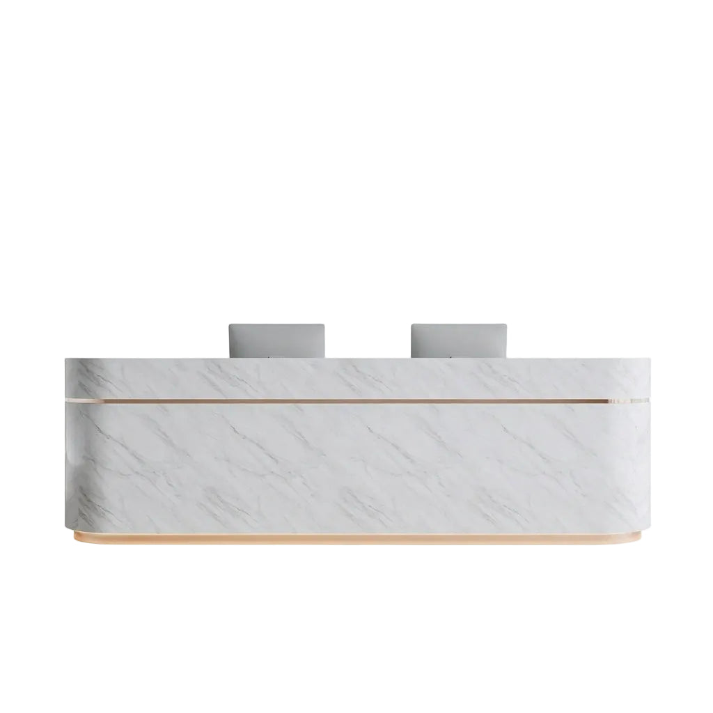 Curved Reception Desk Corporate Front Counter Hotel Lobby Desk Boutique Salon