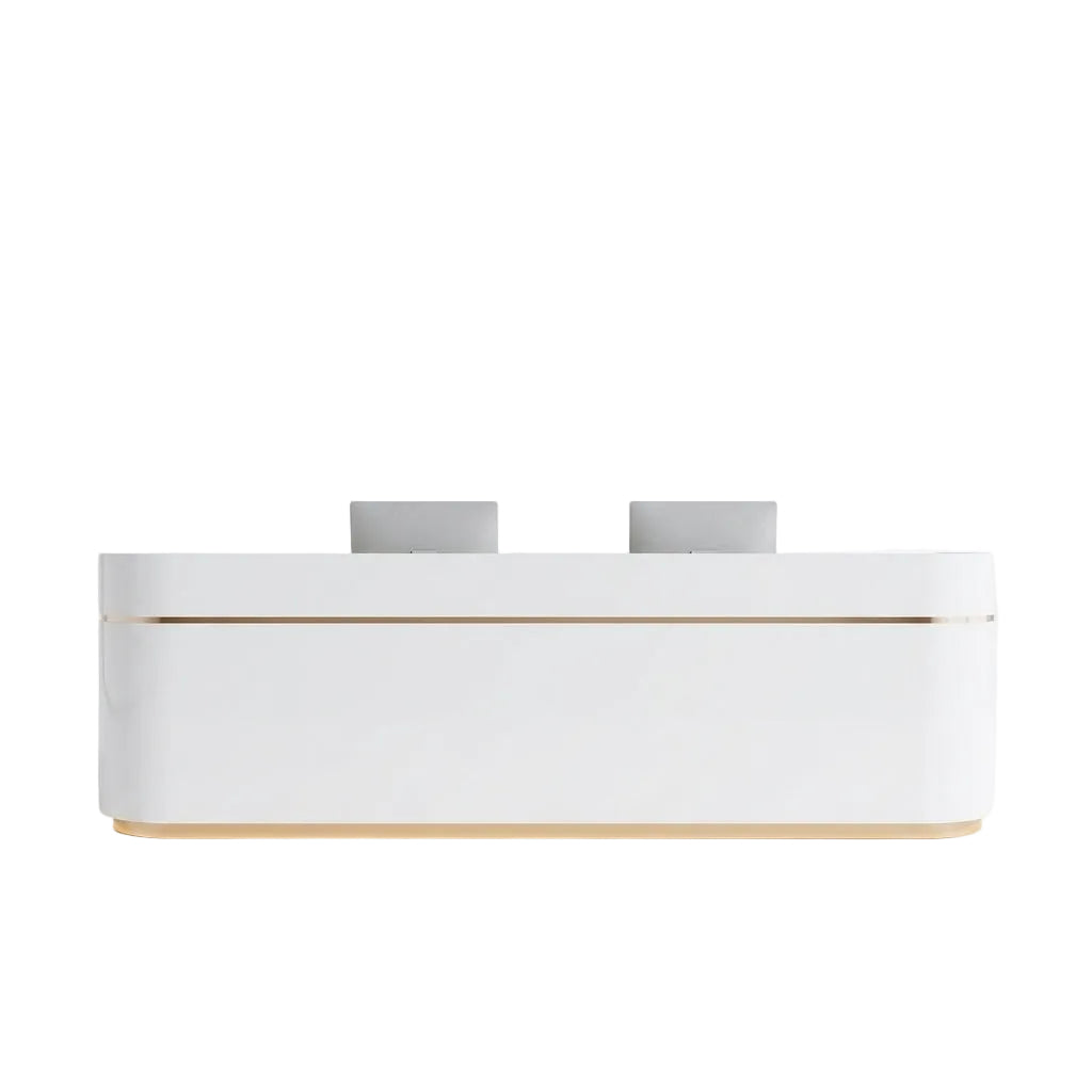 Curved Reception Desk Corporate Front Counter Hotel Lobby Desk Boutique Salon