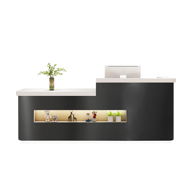 Fully Assembled Stainless Steel Counter Corporate Reception Desk Salon 100-400cm