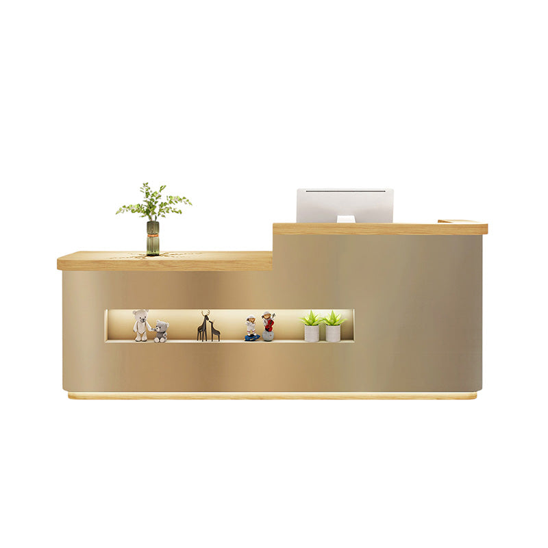 Fully Assembled Stainless Steel Counter Corporate Reception Desk Salon 100-400cm