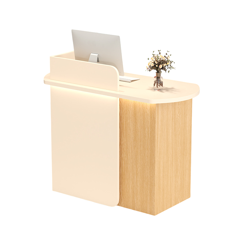 LED Reception Desk Compact Counter Retail Checkout Desk Boutique Shop 80 120cm