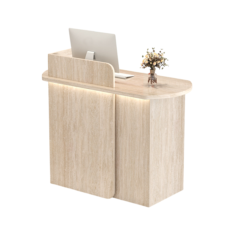 LED Reception Desk Compact Counter Retail Checkout Desk Boutique Shop 80 120cm