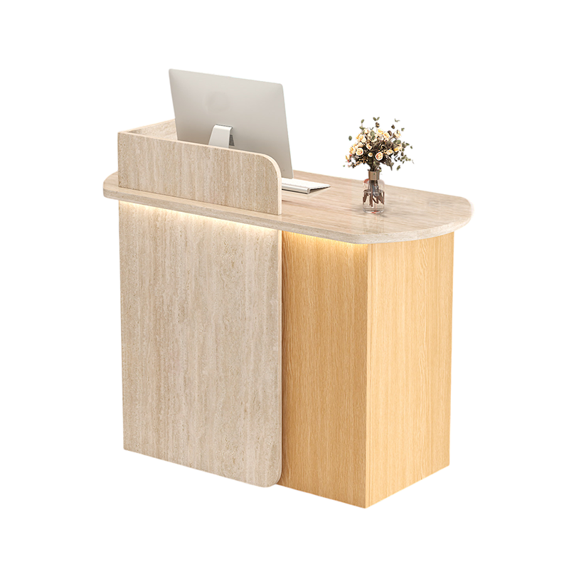 LED Reception Desk Compact Counter Retail Checkout Desk Boutique Shop 80 120cm