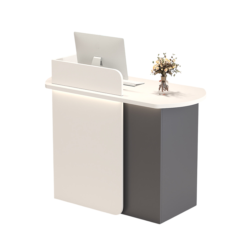 LED Reception Desk Compact Counter Retail Checkout Desk Boutique Shop 80 120cm