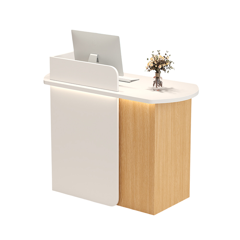 LED Reception Desk Compact Counter Retail Checkout Desk Boutique Shop 80 120cm