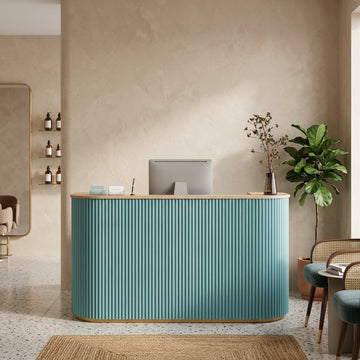 Curved Reception Desk Fully Assembled Counter Cafe Bar Table Salon Front Desk