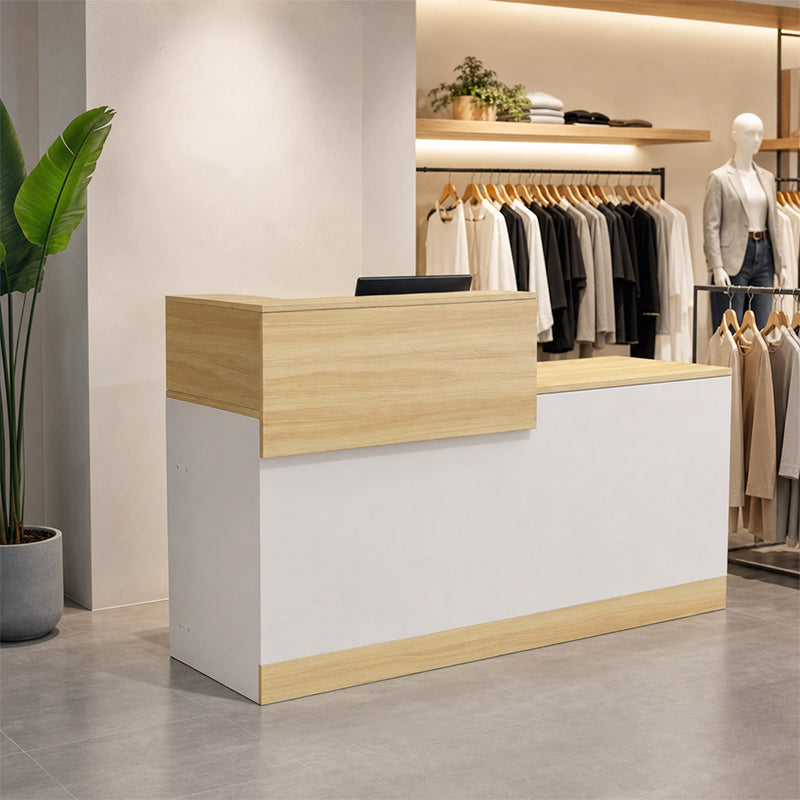 Flat Pack Reception Desk Melamine Office Counter Compact Bar Boutique Salon