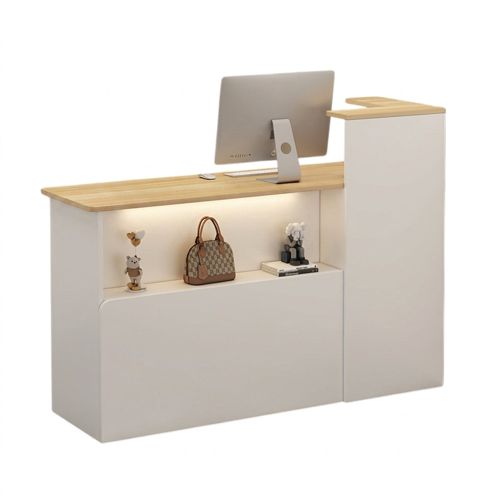 Compact Reception Desk Retail Checkout Counter Corporate Front Table 80-160cm